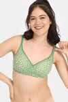 Rosaline Padded Non Wired Medium Coverage T Shirt Bra - Daisy Green — thumbnail 1